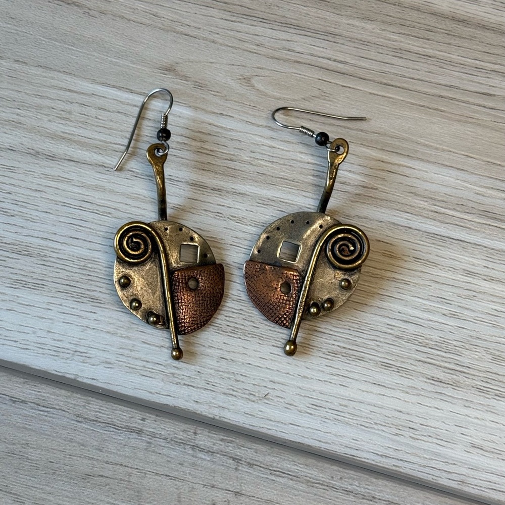 Bohemian Dangle Mixed Metal Earrings